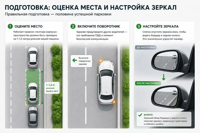 Подготовка места для парковки