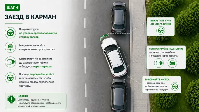 Шаг 4: Заезд в карман